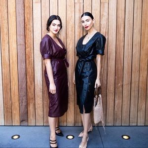 Who What Wear Vegan Leather Midi Dress